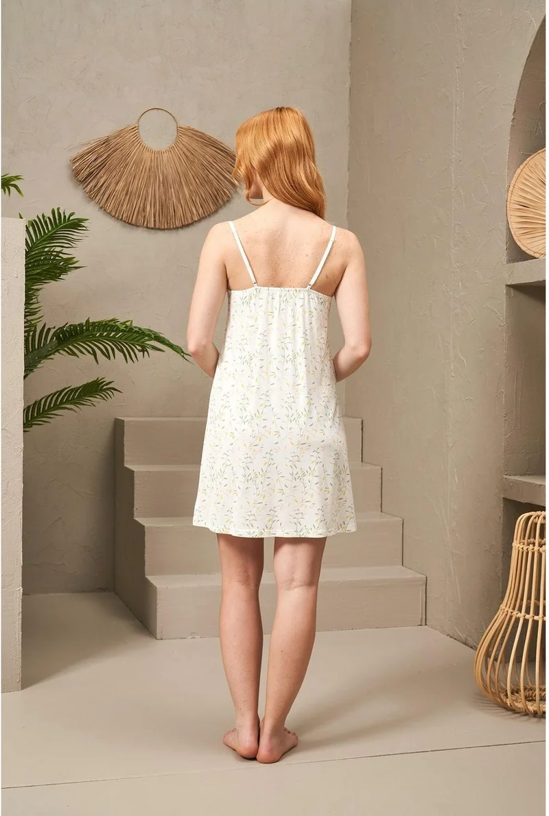 Pjs 25102 Women's Rope Strap Lace Detailed Nightgown