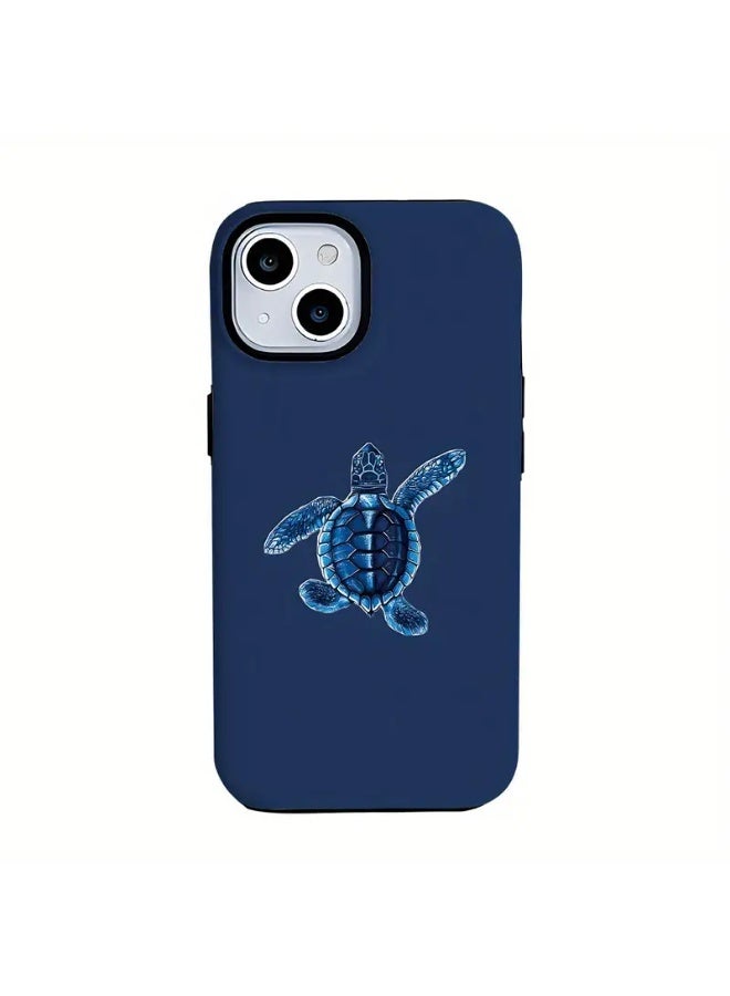 Temu Aesthetic dual-module phone case featuring a sea turtle design, durable and dual-layer construction for enhanced durability and drop protection, compatible with iPhone 15 - Image 2