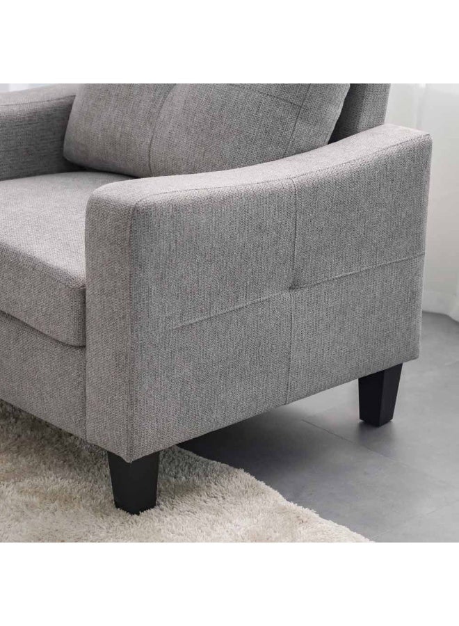 DANUBE HOME Supreme 1 Seater Fabric Sofa Armchair Modern Design Single Seater Accent Chair Comfortable Living Room Furniture L91Xw80Xh88Cm - Grey - Image 2