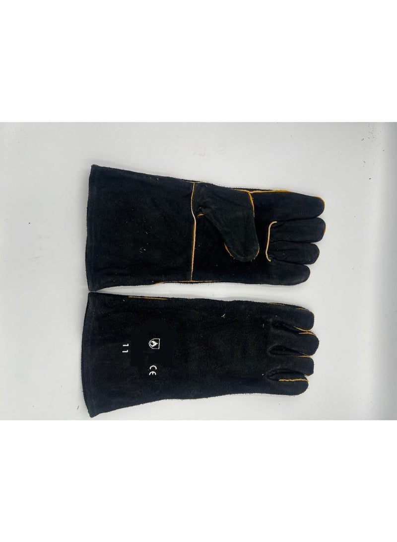 Leather Welding Gloves Black - Image 1