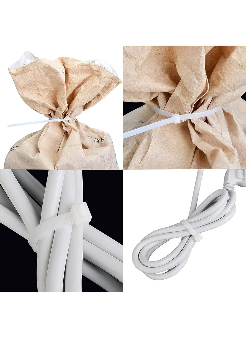 SHIVROH STAR Shivroh Star Nylon Cable Ties Self Locking Cable Ties White 300 mm 12 Inch Pack of 100 Pcs Heavy Duty Strong Zip Ties Teeth Grip Fastener Organizer Tie 100pc 12 inch 300mm  - Image 3