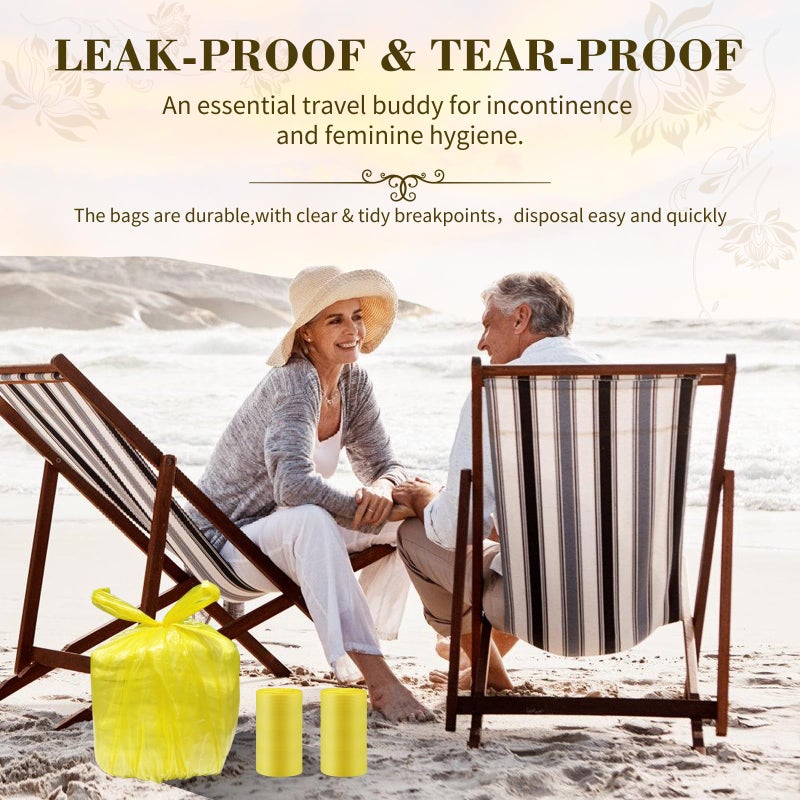 Dergik Large Adult Diaper Disposal Bags (18 x 23in), 96 Count, Lemon Scented, Waste Disposal for Elderly, Baby Dipaer Trash Bags, Sanitary Prouducts & Pet Waste Disposal, Yellow - Image 3