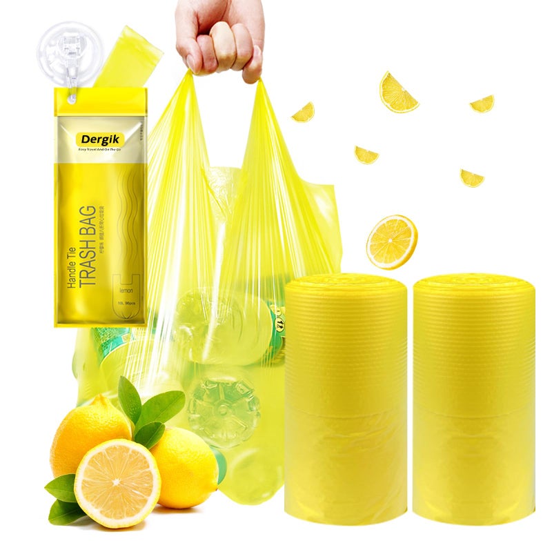 Dergik Large Adult Diaper Disposal Bags (18 x 23in), 96 Count, Lemon Scented, Waste Disposal for Elderly, Baby Dipaer Trash Bags, Sanitary Prouducts & Pet Waste Disposal, Yellow - Image 1