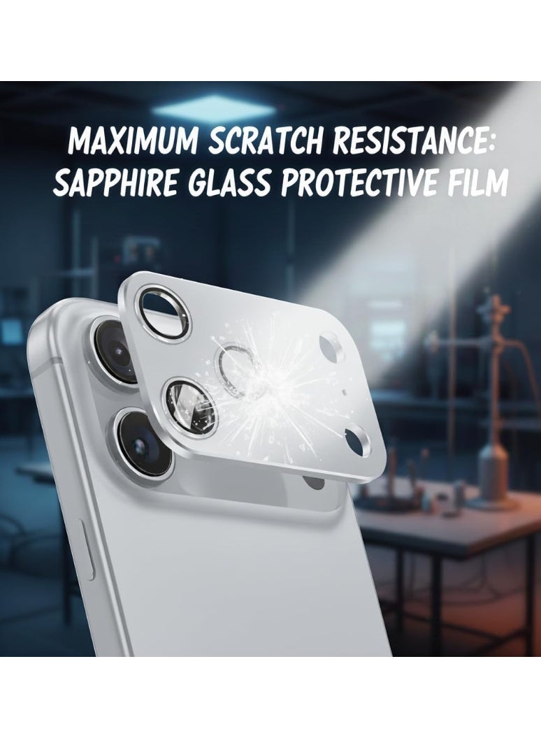 ACLIX Camera Lens Protector for iPhone 17 Pro Max, Full Coverage 9H Tempered Glass Ring Cover, Matte Metal Plate, Case Friendly, 6.5-Inch Display, 1-Pack (Silver) - Image 4