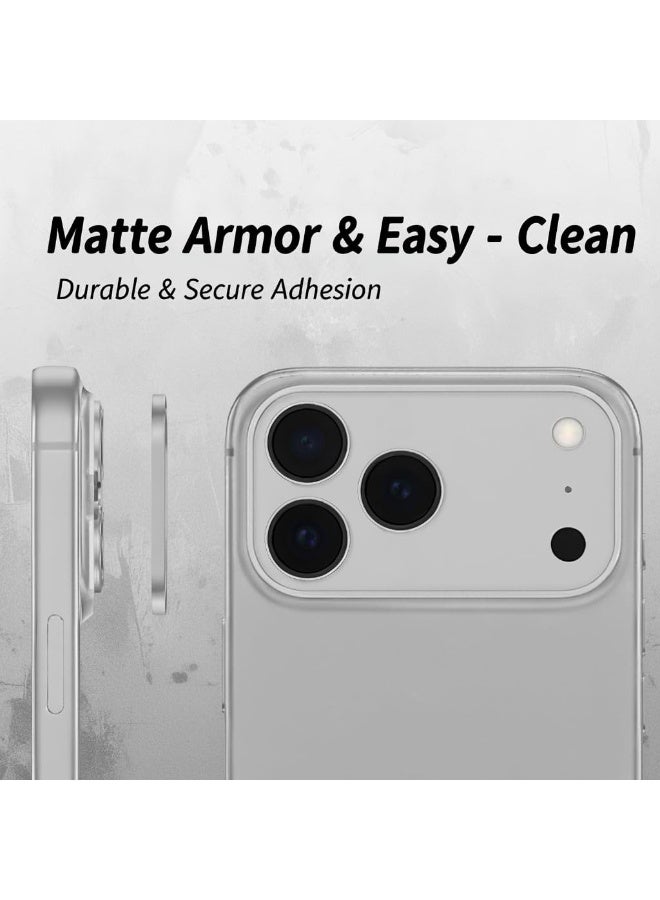 ACLIX Camera Lens Protector for iPhone 17 Pro Max, Full Coverage 9H Tempered Glass Ring Cover, Matte Metal Plate, Case Friendly, 6.5-Inch Display, 1-Pack (Silver) - Image 5