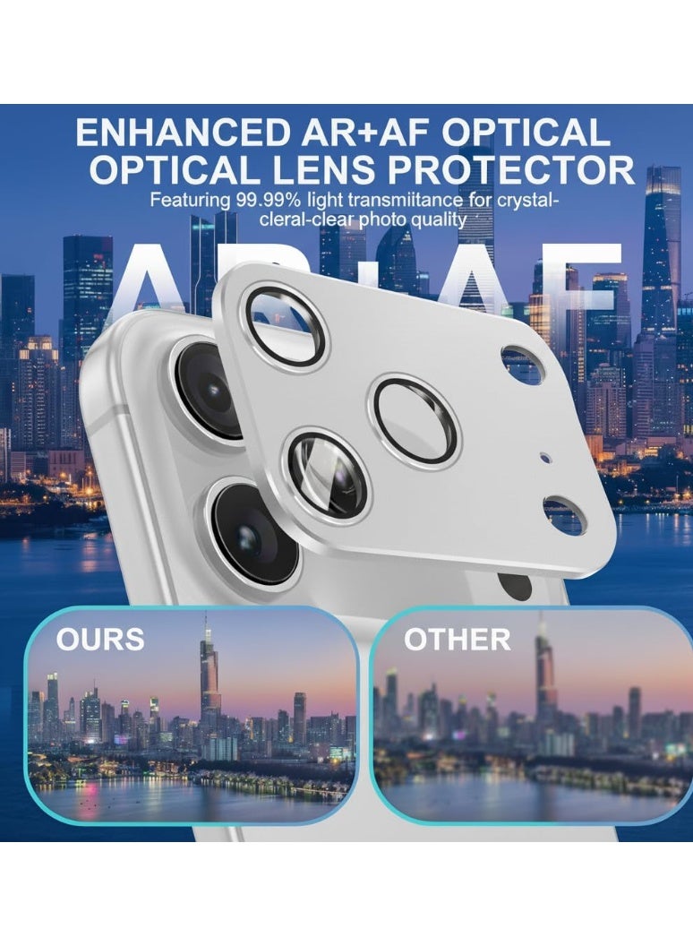 ACLIX Camera Lens Protector for iPhone 17 Pro Max, Full Coverage 9H Tempered Glass Ring Cover, Matte Metal Plate, Case Friendly, 6.5-Inch Display, 1-Pack (Silver) - Image 2