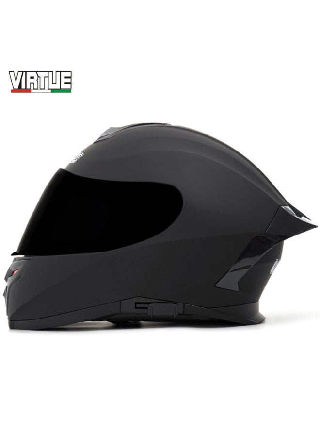 Sub-black Tea Lens Ece/dot Double Certified Helmets Men's And Women's Full Helmets Double Lenses Personalized New Street Car Running Helmet Four Seasons