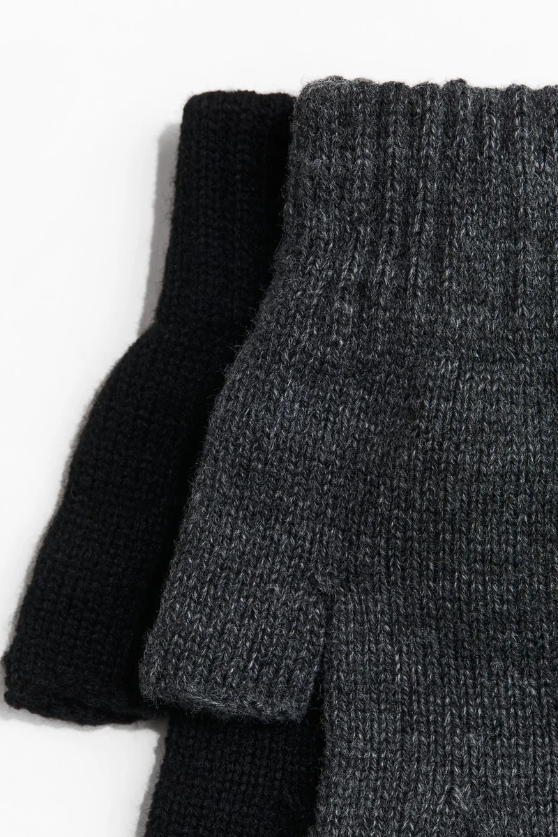 H&M 2-Pack Fingerless Gloves