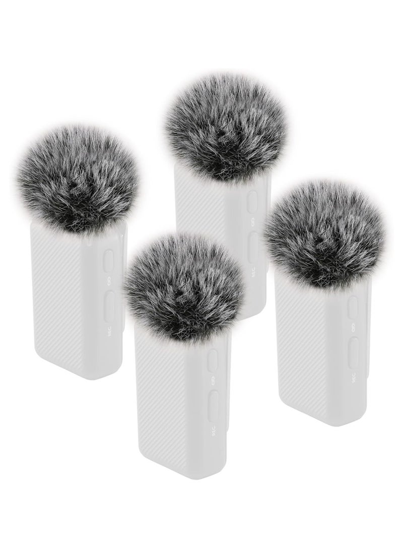 4 PCS DJI MIC Wireless Lavalier Microphone for Windshield/Pop Filter - Furry microphone cover for wind and ambient noise reduction - Image 1