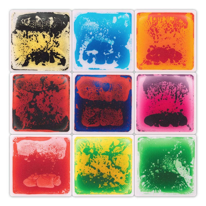 Art3d Liquid Fusion Activity Play Mat for Kids, Pack of 9 Tiles 12" X 12", Multi-Color, Round Corner - Image 1
