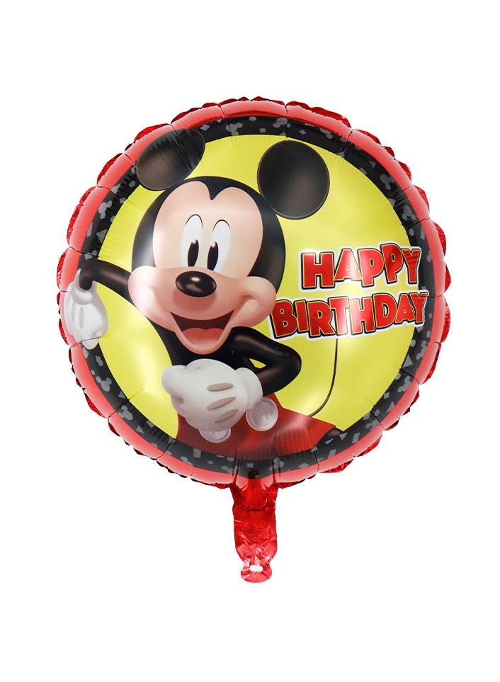 1 pc Happy Birthday Party Balloon Mickey Character Theme Decorations Round 18 Inches Size for Boys Girls Celebration Surprise Gift Idea Baby Newborn - Image 1