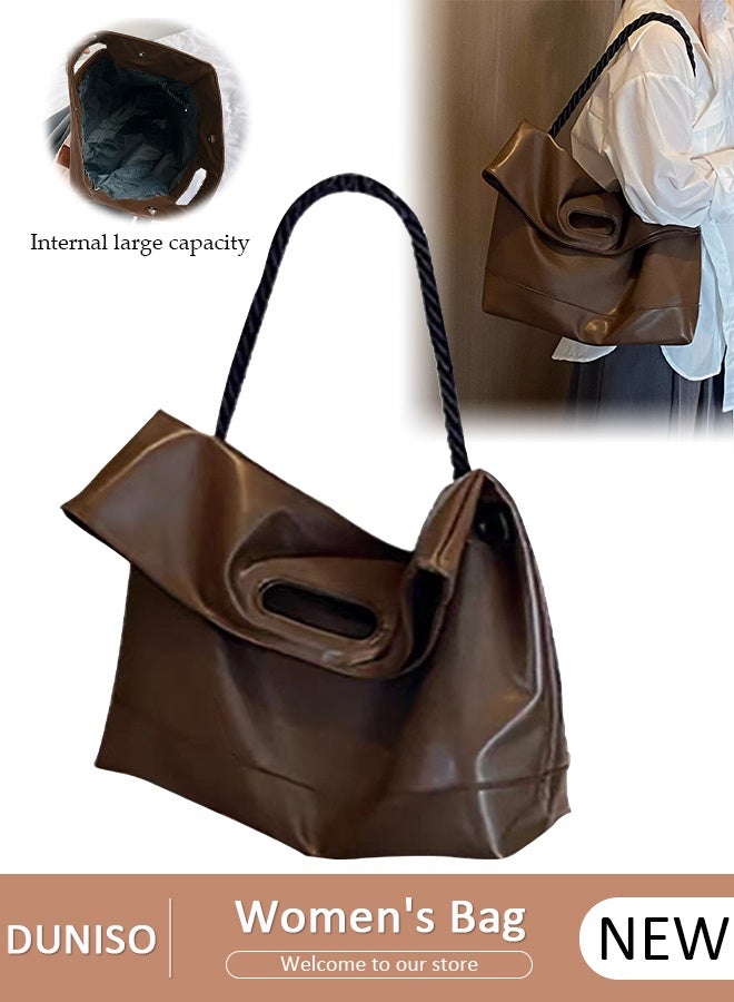 DUNISO Women's Shoulder Tote Bag Faux Leather Handbag for Women Large Capacity Messenger Fashionable Travel Shoulder Bag for Ladies Girls College Students - Image 1