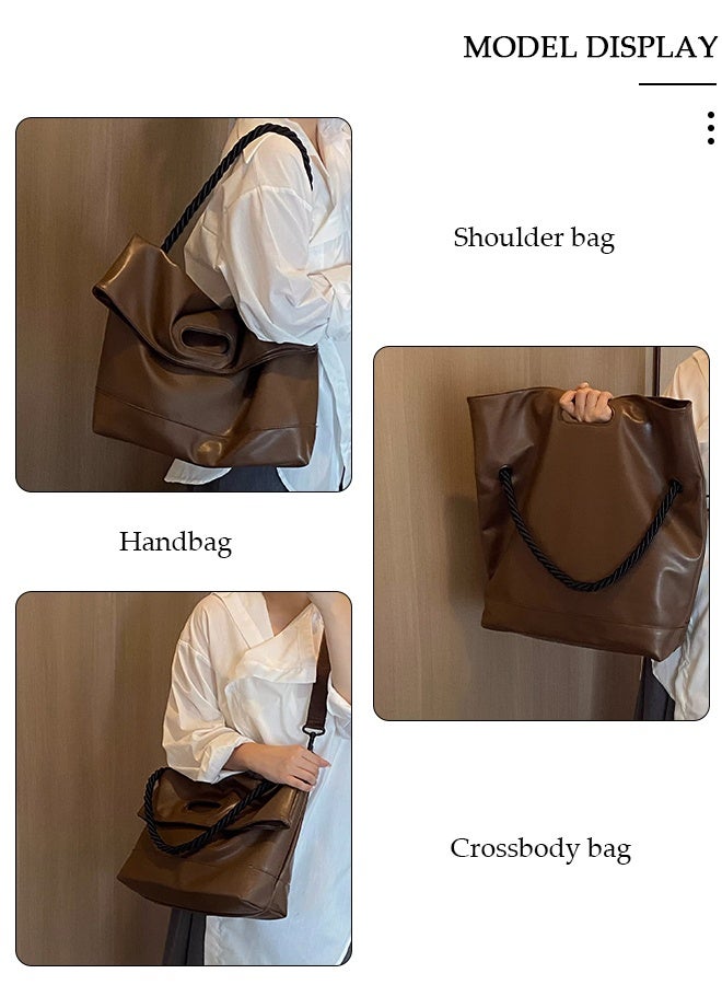 DUNISO Women's Shoulder Tote Bag Faux Leather Handbag for Women Large Capacity Messenger Fashionable Travel Shoulder Bag for Ladies Girls College Students - Image 4