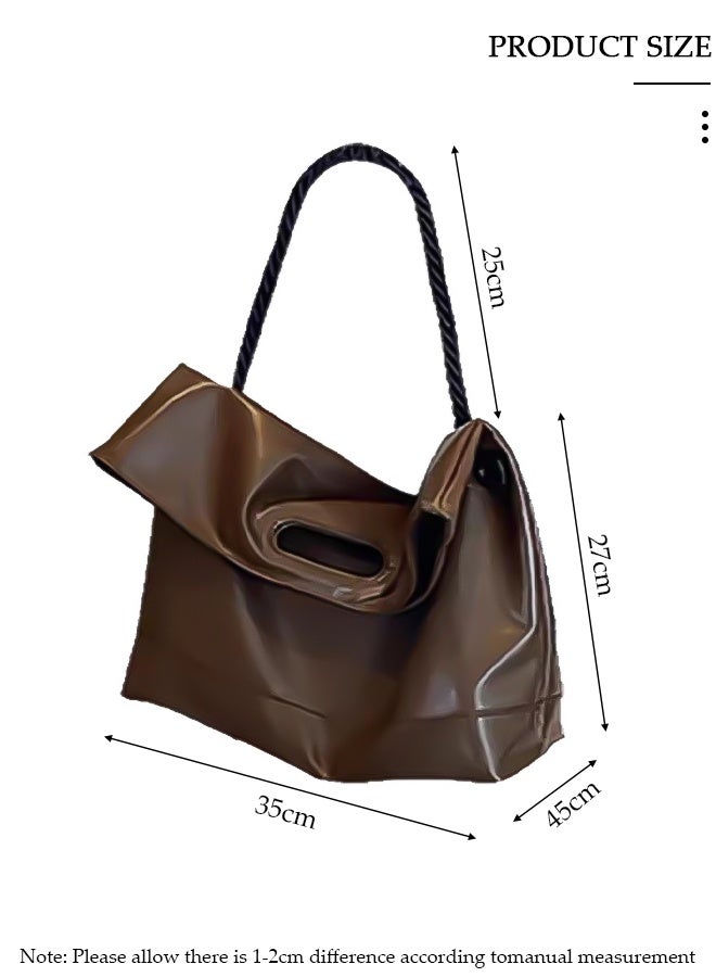 DUNISO Women's Shoulder Tote Bag Faux Leather Handbag for Women Large Capacity Messenger Fashionable Travel Shoulder Bag for Ladies Girls College Students - Image 3