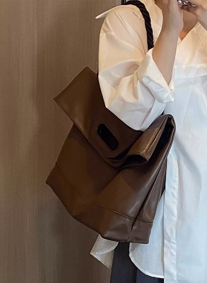 DUNISO Women's Shoulder Tote Bag Faux Leather Handbag for Women Large Capacity Messenger Fashionable Travel Shoulder Bag for Ladies Girls College Students - Image 5