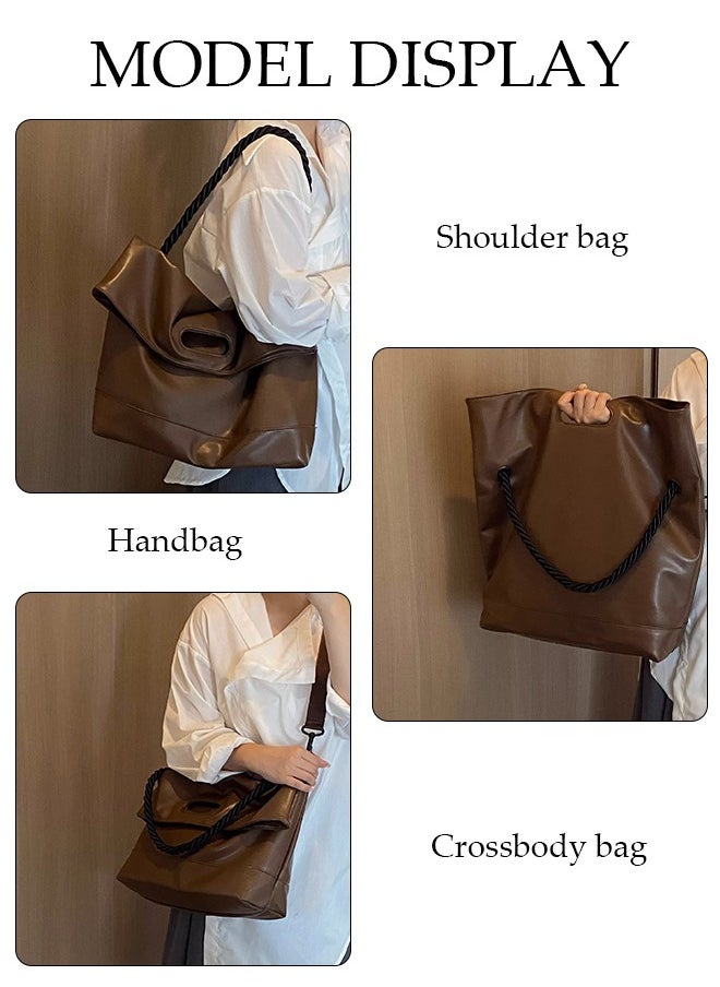DUNISO - Women's Shoulder Tote Bag Faux Leather Handbag for Women Large Capacity Messenger Fashionable Travel Shoulder Bag for Ladies Girls College Students - Image 1