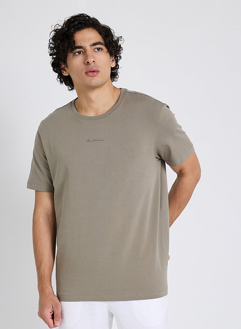 Ben Sherman Spandex Logo Embroidered Crew Neck T-Shirt - Image 1