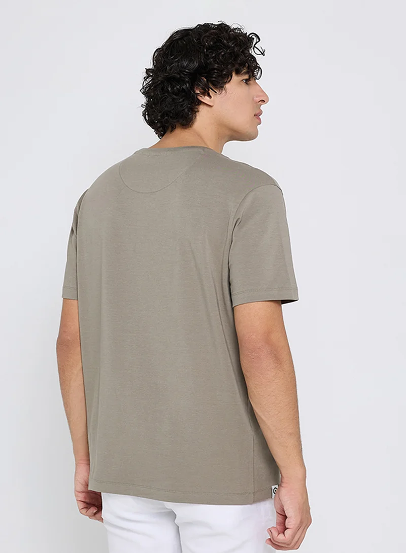 Ben Sherman Spandex Logo Embroidered Crew Neck T-Shirt