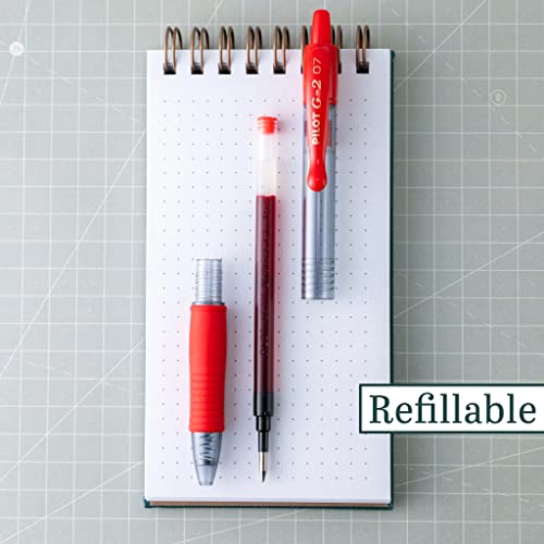 Pilot G2 Premium Gel Roller Pens, Fine Point 0.7 mm, Red Pens, Pack of 4 - Ideal for School, Journaling & Office Writing - Image 4