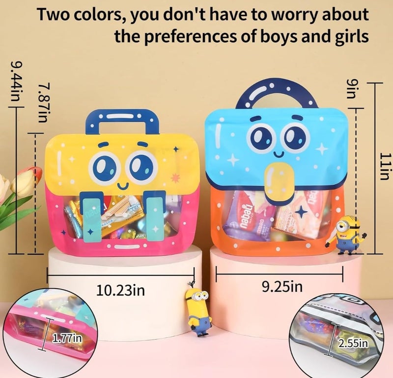 VRB Dec أكياس ألمنيوم 48 قطعة، أكياس هدايا للعودة لعيد ميلاد الأطفال، أكياس هدايا العودة لحفلة عيد الميلاد للأولاد والبنات، أكياس هدايا ملونة (48 قطعة بتصميم ختم عين لطيف)، متعددة الألوان - Image 2