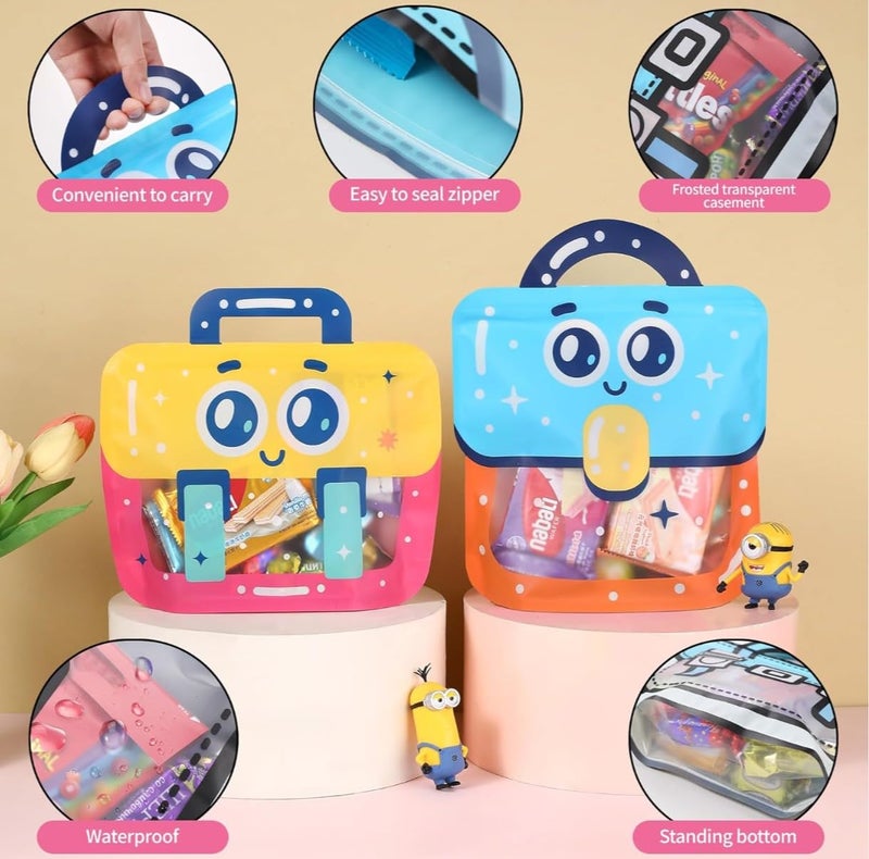 VRB Dec أكياس ألمنيوم 48 قطعة، أكياس هدايا للعودة لعيد ميلاد الأطفال، أكياس هدايا العودة لحفلة عيد الميلاد للأولاد والبنات، أكياس هدايا ملونة (48 قطعة بتصميم ختم عين لطيف)، متعددة الألوان - Image 5