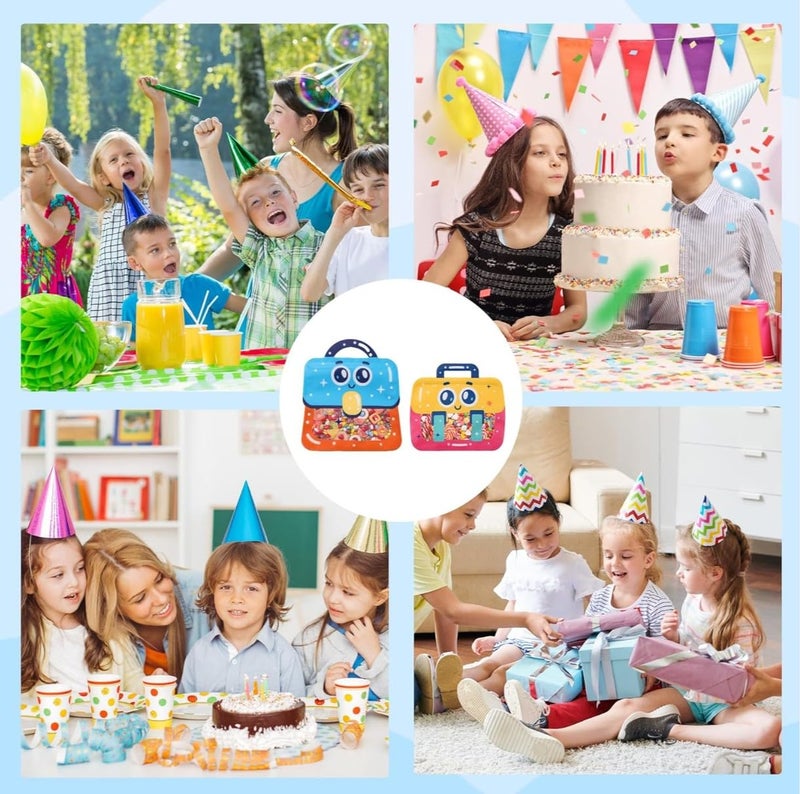 VRB Dec أكياس ألمنيوم 48 قطعة، أكياس هدايا للعودة لعيد ميلاد الأطفال، أكياس هدايا العودة لحفلة عيد الميلاد للأولاد والبنات، أكياس هدايا ملونة (48 قطعة بتصميم ختم عين لطيف)، متعددة الألوان - Image 4