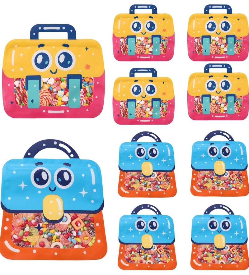 VRB Dec أكياس ألمنيوم 48 قطعة، أكياس هدايا للعودة لعيد ميلاد الأطفال، أكياس هدايا العودة لحفلة عيد الميلاد للأولاد والبنات، أكياس هدايا ملونة (48 قطعة بتصميم ختم عين لطيف)، متعددة الألوان - Image 1