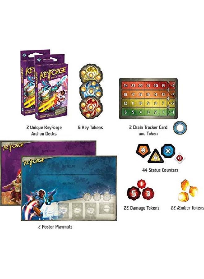 Fantasy Flight Games - Keyforge Worlds Collide Two Player Starter Set ; Fastpaced Card Game ; Strategy Game For Adults And Teens ; Ages 14+ ; 2 Players ; Average Playtime 45 Minutes ; Made By - Image 1