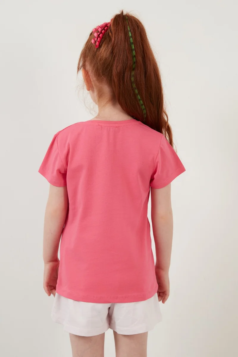 Lela Printed Crew Neck Cotton T Shirt Girl's T Shirt 6211037