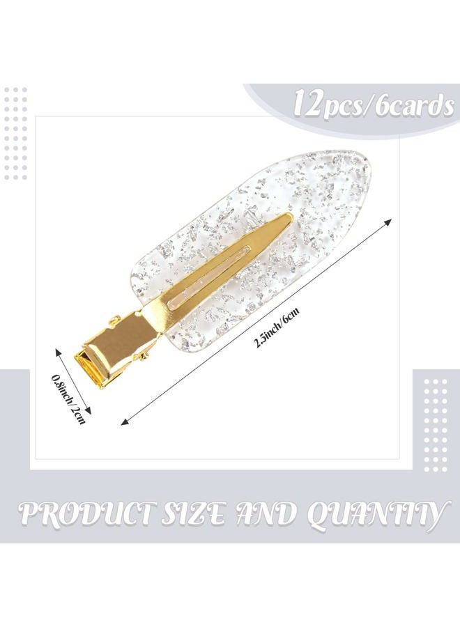 FEINIGESI No Bend Hair Clips 12PCS/6Cards Sliver Bridesmaid Creaseless Hair Clips Glitter Hair Clips Hair Setting Clips for Bridesmaid Gift Proposal Box Makeup Styling Sectioning - Image 3