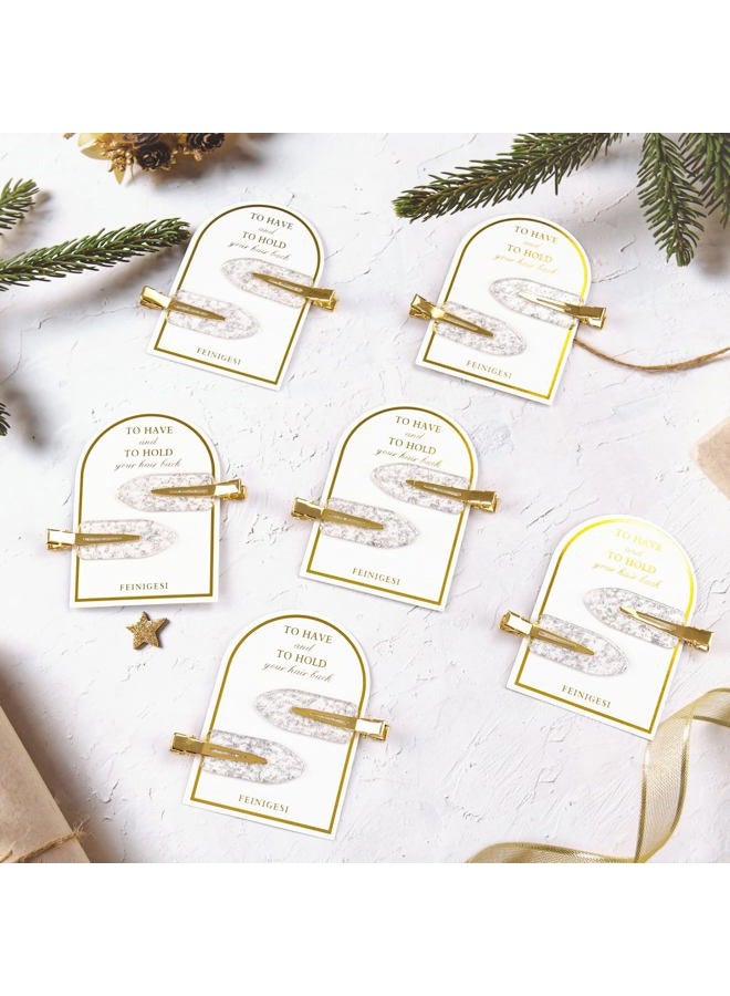 FEINIGESI No Bend Hair Clips 12PCS/6Cards Sliver Bridesmaid Creaseless Hair Clips Glitter Hair Clips Hair Setting Clips for Bridesmaid Gift Proposal Box Makeup Styling Sectioning - Image 2