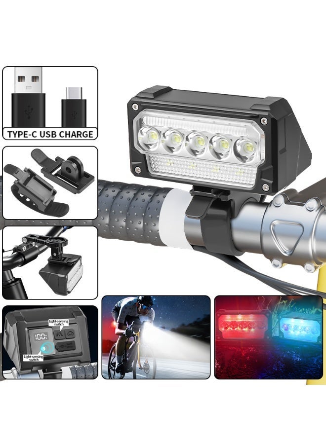 ZONIX Bike Light, Auto-Sensing Night Mode, Digital Battery Display, IPX4 Waterproof, USB-C Fast Charge, 5 Modes with SOS Flasher, Compact & 89g Tool-Free Mount for Road/Mountain/Night Cycling Safety - Image 2