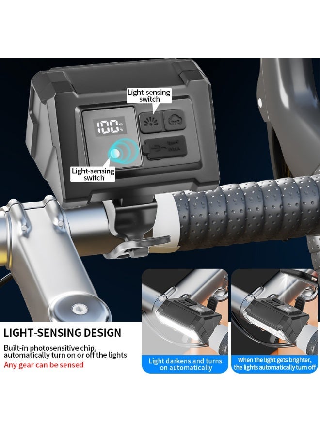 ZONIX Bike Light, Auto-Sensing Night Mode, Digital Battery Display, IPX4 Waterproof, USB-C Fast Charge, 5 Modes with SOS Flasher, Compact & 89g Tool-Free Mount for Road/Mountain/Night Cycling Safety - Image 4