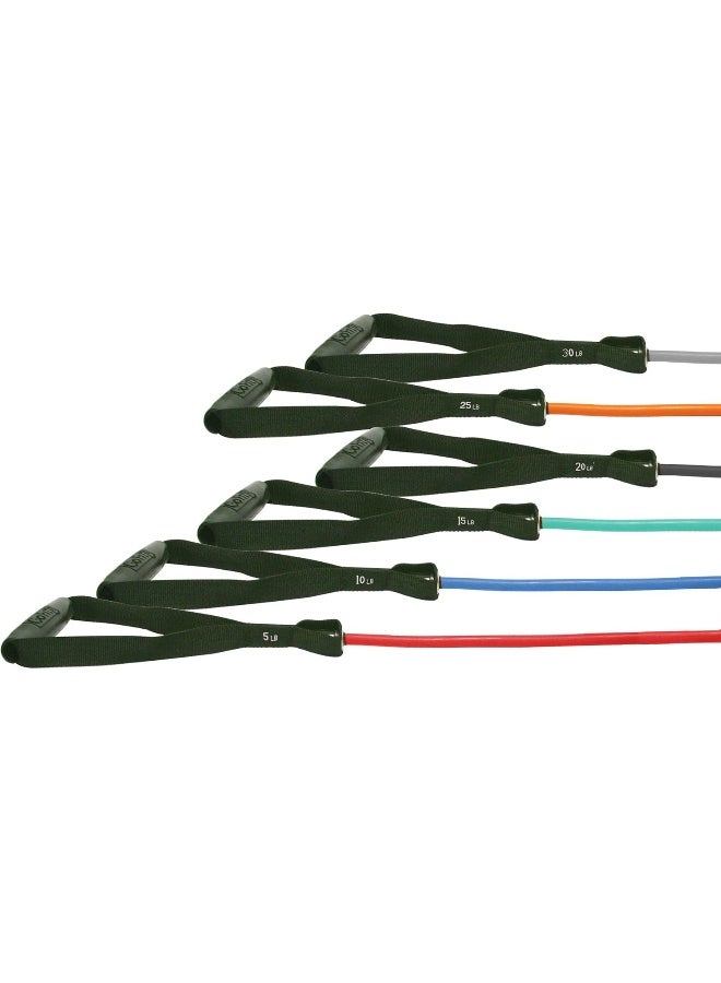 GoFit Gofit Resistance Power Tubes/Bands Resistance/Strength Training, Yoga, Pilates, Physical Therapy Includes Door Anchor & Training Manual, 30 Lbs. Silver  - Image 2