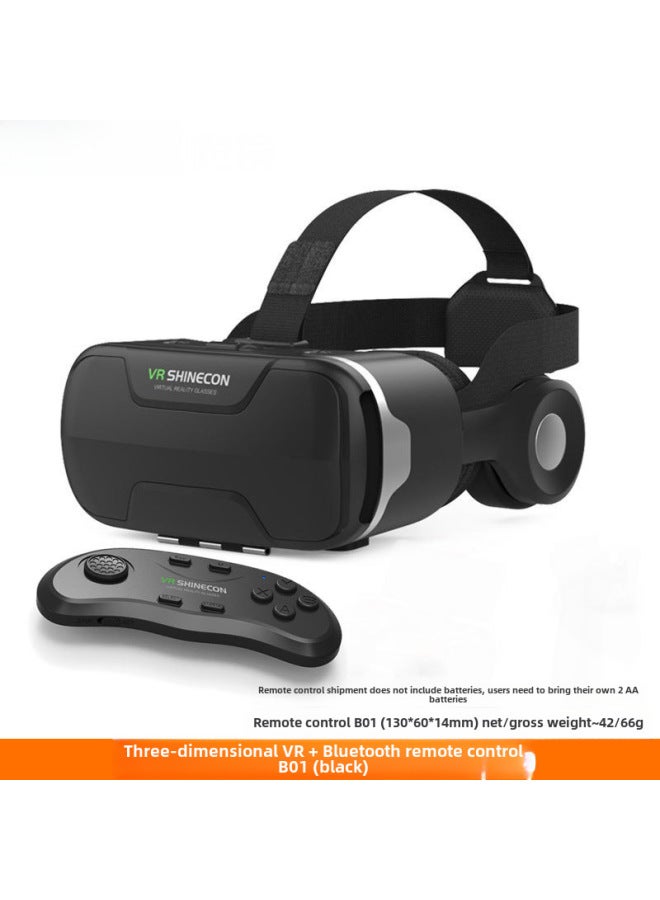 Selection Of 3d Glasses Thousand Magic Glasses Head-wearing Immersive Headphones All-in-one Intelligent Virtual Reality Vr Glasses-Color:Stereo VR + B01 Bluetooth Remote Control - Image 1
