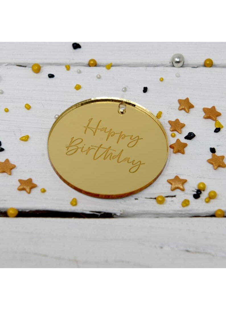 Incrizma Incrizma Custom Personalized Acrylic Mirror Gift Tags Set of 10 Pcs (5 cm, Acrylic Gold) 