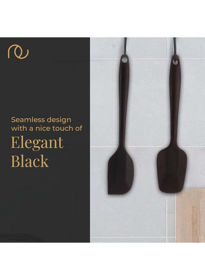 FrenchWare Frenchware Non-Stick Premium Silicone Spatula (Large Spatula & Large Spoon, Black) for Cooking, Baking & Mixing, Seamless Design - Image 2