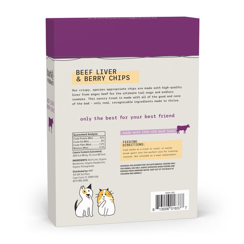 Dr. Mercola Bark & Whiskers Beef Liver & Berry Chips for Dogs & Cats, 5 Oz. (141.74 g), Made with 100% USA Beef Liver, Digestive Support, Veterinarian Formulated, Non-GMO - Image 2