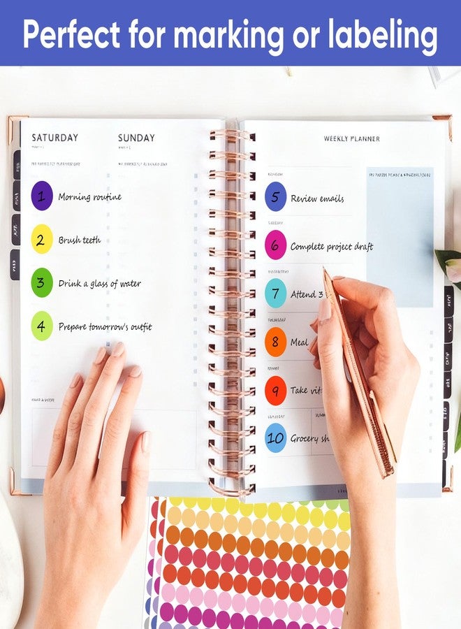 labelon 12,000 pieces round multi-coloured self-adhesive stickers in 20 colours, suitable for classrooms, offices, inventory organization and filing of documents (6 mm). - Image 4