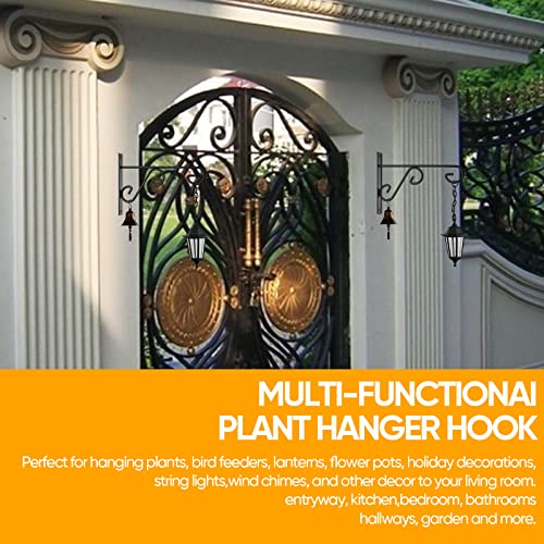 QTJUST 6Inch Hanging Plant Bracket 2Pack Metal Wall Hook,Anti-Rust Indoor Outdoor Wall Hangers for Bird Feeders, Planters, Lanterns, Wind Chimes,Doorplate. - Image 4