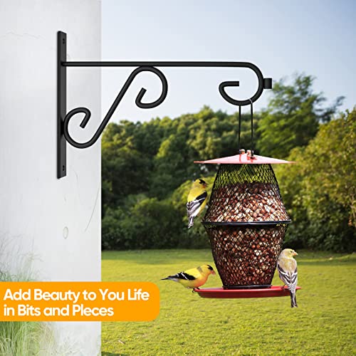 QTJUST 6Inch Hanging Plant Bracket 2Pack Metal Wall Hook,Anti-Rust Indoor Outdoor Wall Hangers for Bird Feeders, Planters, Lanterns, Wind Chimes,Doorplate. - Image 2