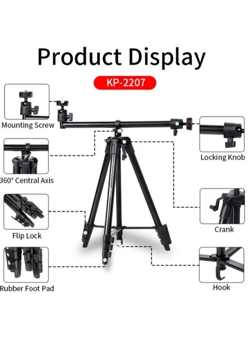 Jmary KP-2207 Travel Tripod Mobile Phone Holder Telescopic Camera Mount Tripod Stand - Image 3
