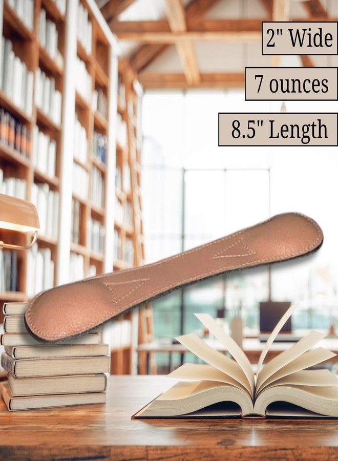 SkyMall Genuine Leather 8.5" Weighted Bookmark for Hands-Free Reading, Book Holder for Cookbooks, Study, and More - Image 2