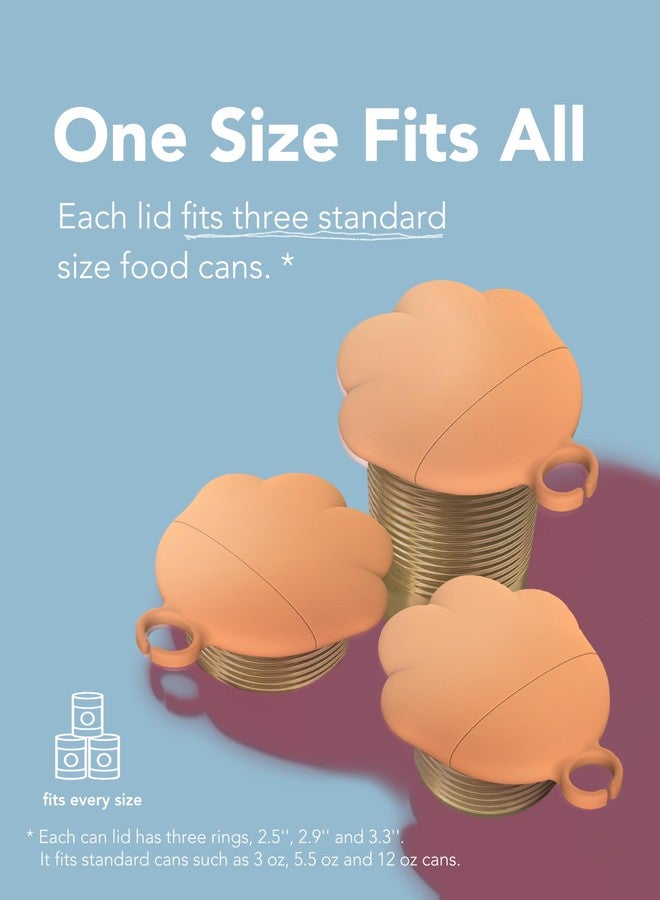 Lukamoo® Cat Food Can Lid/Can Cover Set (Two Lids, One 2-in-1 Spoon/Opener), for Cats & Dogs Dishwasher Safe, Universal (Orange) - Image 3