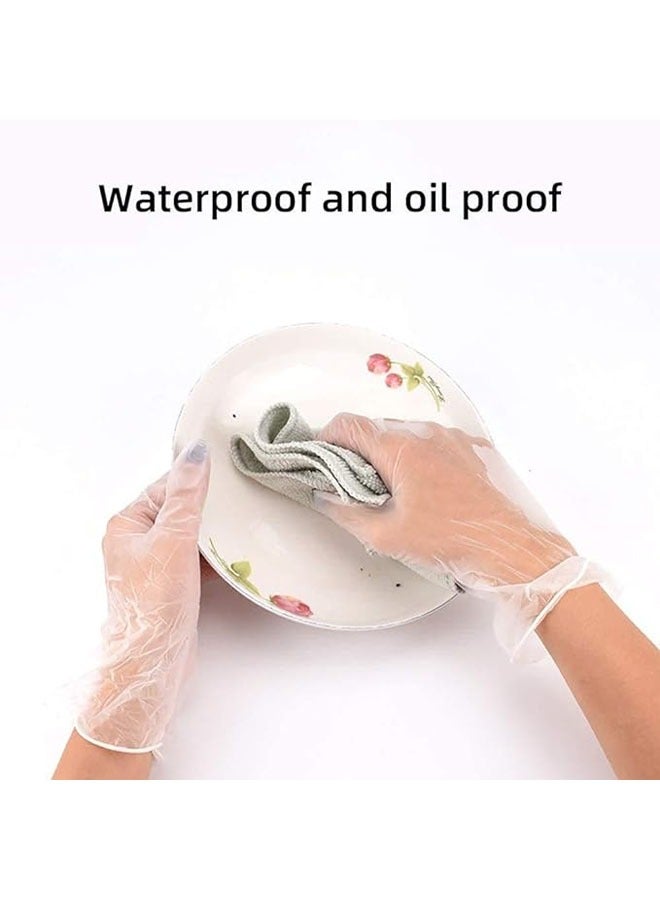 100 disposable PVC gloves, food grade vinyl transparent gloves, used for kitchen cleaning, baking catering, beauty salon protection, etc - Image 3