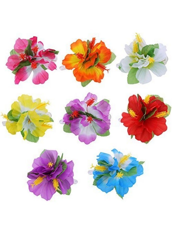 FRECI 8Pcs Hawaiian Hibiscus Flower Hair Clips Hairclips For Hawaiian Tropical Beach Costume Party Decoration Supplies Colorful - Image 2