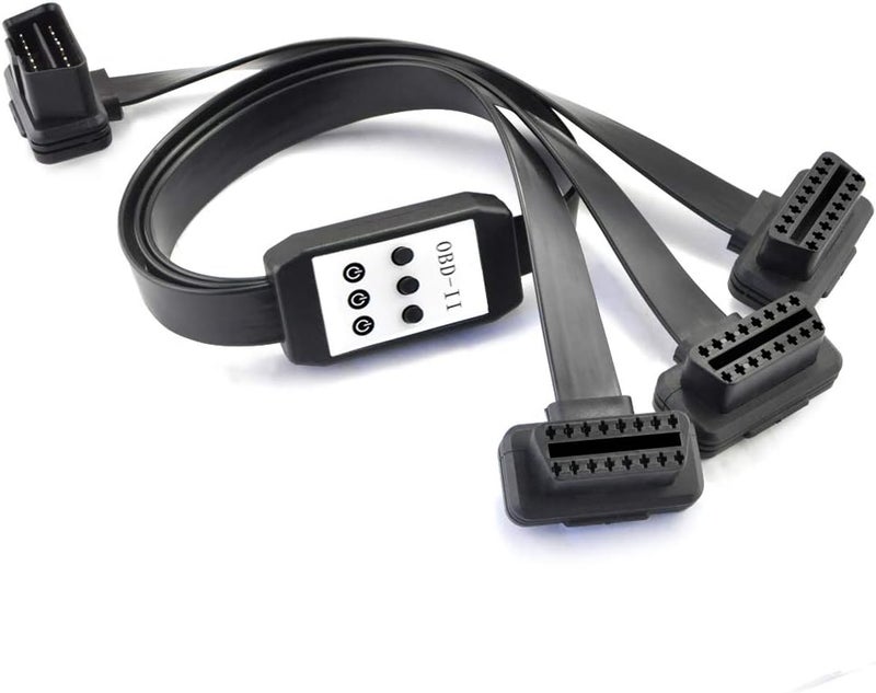 OLLGEN 50cm 3 Way OBDii OBD2 Splitter Cable with Power Switch - Image 2
