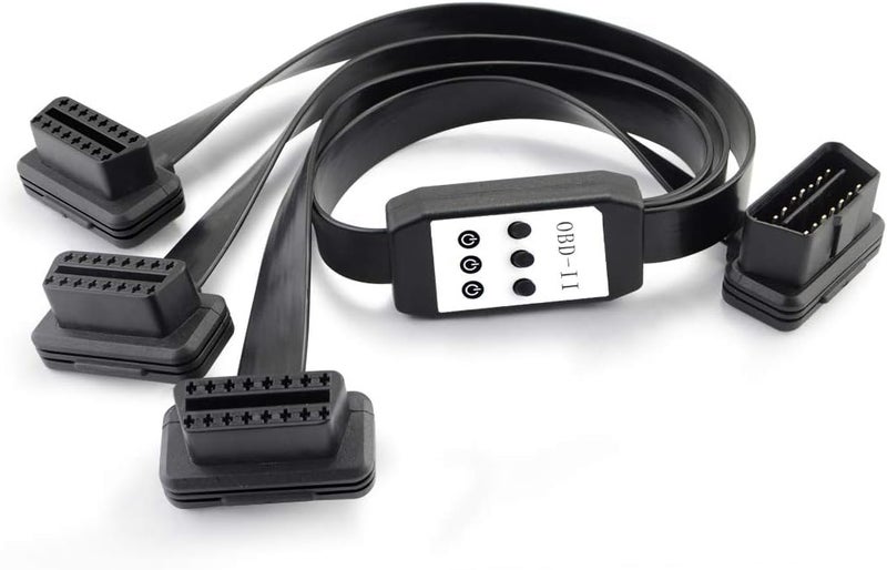 OLLGEN 50cm 3 Way OBDii OBD2 Splitter Cable with Power Switch - Image 1