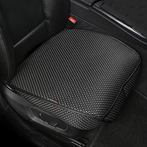 Auto Newer 2 PCS Breathable Universal Four Seasons Car Seat Covers，Luxury Car Seat Cushion，Protectors for Front Seat Bottoms,Compatible with 95% Vehicles， Fit for Cars Truck SUV or Vans(Black+Grey) - Image 1