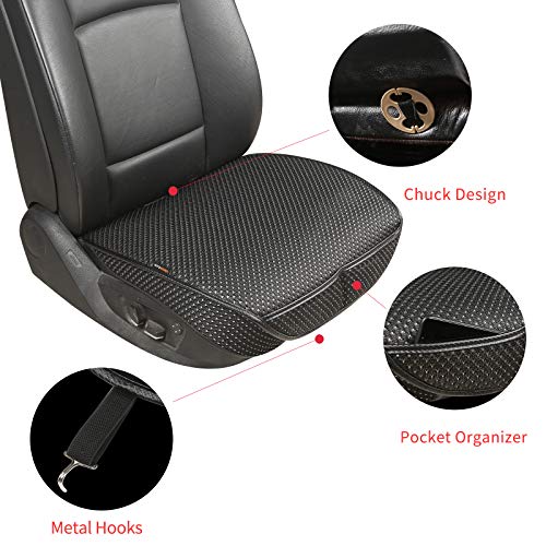 Auto Newer 2 PCS Breathable Universal Four Seasons Car Seat Covers，Luxury Car Seat Cushion，Protectors for Front Seat Bottoms,Compatible with 95% Vehicles， Fit for Cars Truck SUV or Vans(Black+Grey) - Image 3